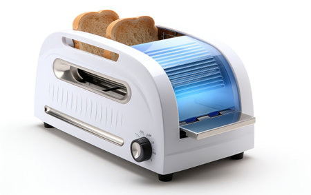 White and Blue Electronic Bread Toasterの素材