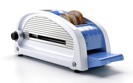 White and Blue Electronic Bread Toaster Machineの素材