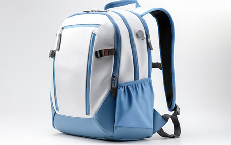 Blue and White School Bagの素材