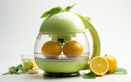 light Green Color Lemon and Orange Fruit Juice Making Electronic Machineの素材