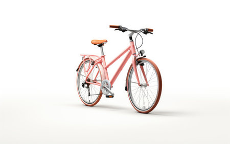 A Glimpse of Peach Plastic Push Bike Isolated on White Backgroundの素材
