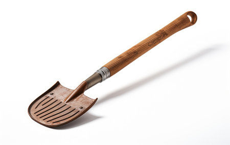 Garden Shovel Isolated on White with Sturdy Brilliance Isolated on White Backgroundの素材