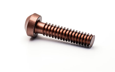 Elevating Fastening The Allure of a Wood Screw in Isolation Isolated on White Backgroundの素材