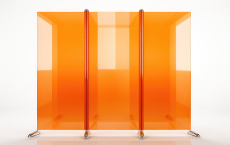 The Allure of Tangerine Plastic in Room Dividers Isolated on White Backgroundの素材
