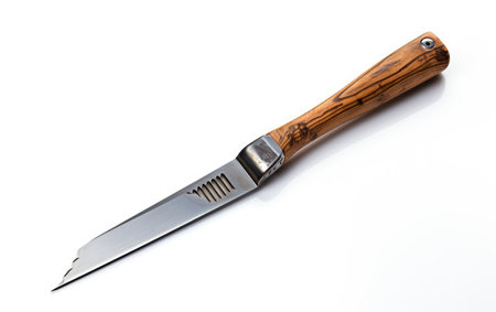 Exploring the Artistry of a Wood Chisel with Steel Blades Isolated on White Backgroundの素材