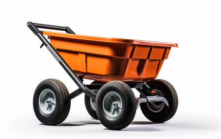Reliable Wheelbarrow Isolated for Convenience Isolated on White Backgroundの素材