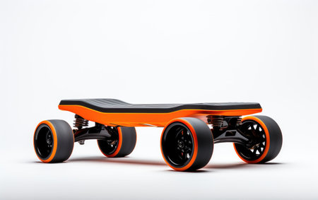 Exploring the Modern Elegance of an Electric Skateboard Design Isolated on White Backgroundの素材
