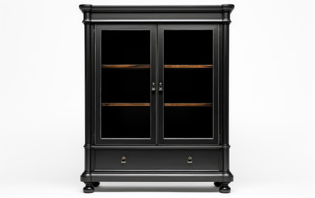 Discover the Bold Statement of a Black Color Cabinet Isolation Isolated on White Backgroundの素材