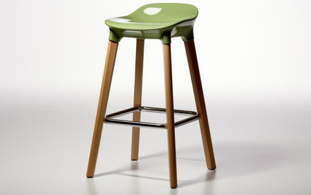 Exploring the Chic Appeal of an Eye Catching Lime Green Bar Stool Isolated on White Backgroundの素材