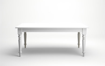 A Clean Slate White Table Isolated on a Blank Canvas Isolated on White Backgroundの素材