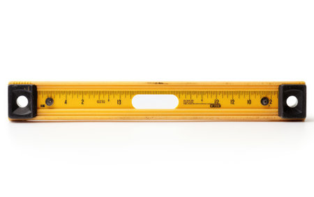Discover the Importance of a Carpenter's Level for Straight Work Isolated on White Backgroundの素材