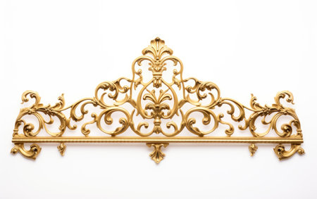 A Visual Feast of a Gold Cast Iron House Gate in Victorian Flairの素材