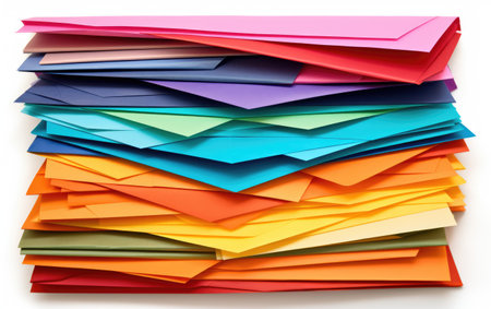 A Burst of Colors in an Assortment of Vibrant Paper Sheetsの素材