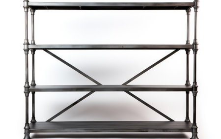 An Industrial Style Black Iron Bookshelf Making a Bold Statementの素材