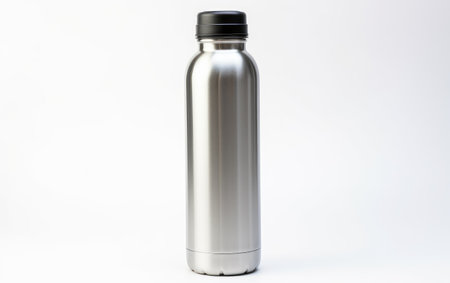 The Resilient Side Profile of a Silver and Insulated Water Bottle, Redefining Your Refreshment Arsenal with Unmatched Opulence and Long lasting Functionalityの素材