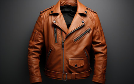 Edgy Elegance in the Moto Jacket for Effortless Streetwise Style on White or PNG Transparent Backgroundの素材