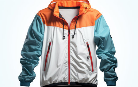 Retro Rebel Elegance The Windbreaker Fashion Revolution on White or PNG Transparent Backgroundの素材