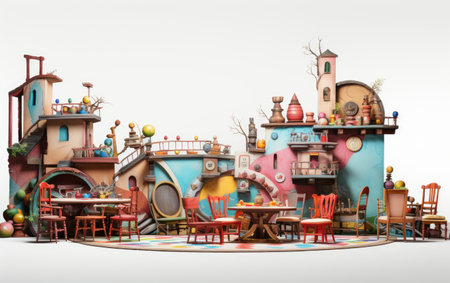 Captivate Players with a Whimsical and Oversized Game Set Isolated on White Backgroundの素材
