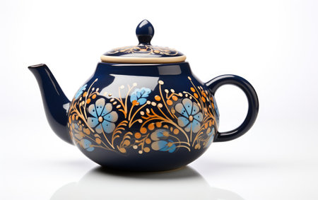 Handcrafted Teapot Revealed in Stunning Imagery Isolated on White Backgroundの素材