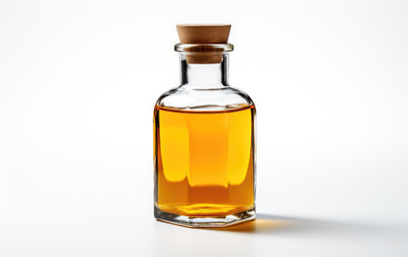 Captivating Design Relaxing Bath Oil Bottle with Pure Serenity Isolated on White Backgroundの素材