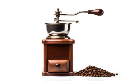 The Ultimate Compact Manual Grinder Isolated on White Backgroundの素材