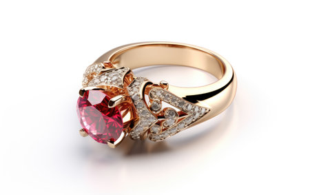 Isola Diamond and Tanzanite Cocktail Ring Isolated on White Backgroundの素材