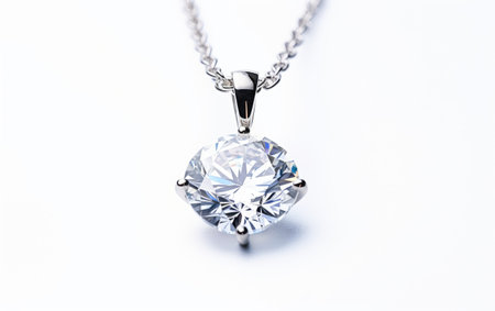Diamond and Topaz Pendant Isolated on White Backgroundの素材