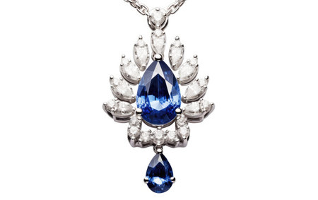 Diamond and Topaz Pendant Isolated on White Backgroundの素材