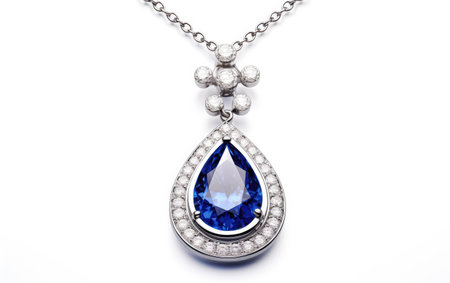 Diamond and Topaz Pendant Isolated on White Backgroundの素材