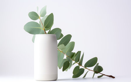 Eucalyptus Plant with Eucalyptus Oil Drips Isolated on White Backgroundの素材