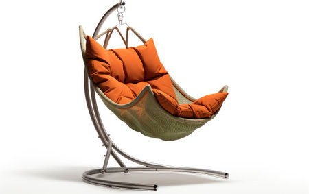 Hammock Chair in a Crisp Isolated on White Backgroundの素材