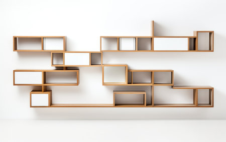 Modular Shelving System Isolated on White Backgroundの素材