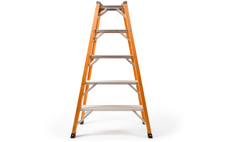 Versatile Utility Ladder Excellence Isolated on White Backgroundの素材