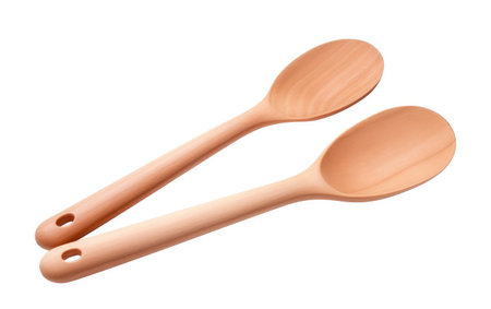 Clay Spoon and Spatulas Handcrafted Isolated on White Backgroundの素材