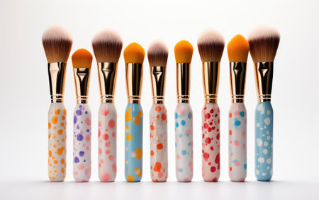 A Whimsical and Colorful Makeup Brush Set for Vibrant Beauty Adventuresの素材