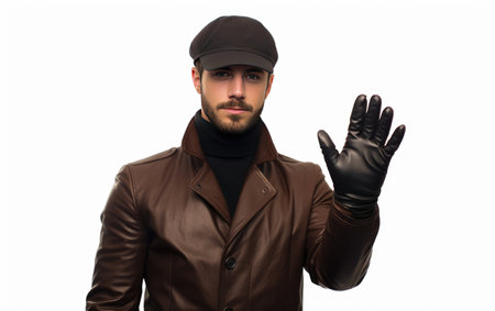 The Elegant Man, A Symbol of Style, Holding a Refined Leather Gloveの素材