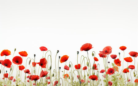 Precision Scenic Beauty Panoramic Meadow with Poppiesの素材