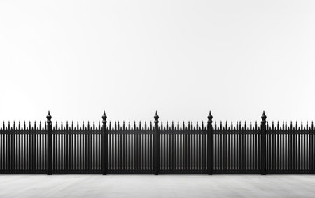 Captivating View of Security Fence in Crystal Clarity Isolated on White Backgroundの素材