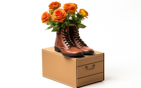 Stackable Shoe Storage Boxes in High Resolution Isolated on White Backgroundの素材
