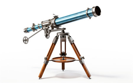 High-Resolution View of an Isolated Telescope Isolated on White Backgroundの素材