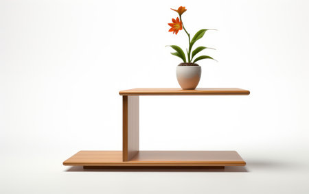 A Showcase of an Adjustable Shelving Unit with a Single Twist Isolated on White Backgroundの素材
