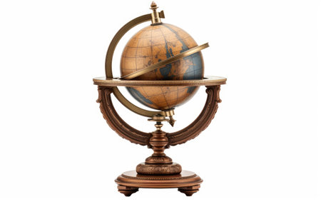 Unveiling the Astral Beauty of a Celestial Globe in Isolation Isolated on White Backgroundの素材