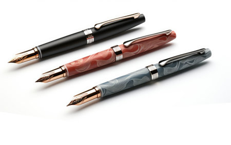 A Detailed Look at the Calligraphy Pen Set in Artistic Brilliance Isolated on White Backgroundの素材