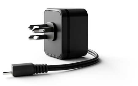 Unveiling the Portable Essence of the Compact Travel Charger for Electronics Isolated on White Backgroundの素材