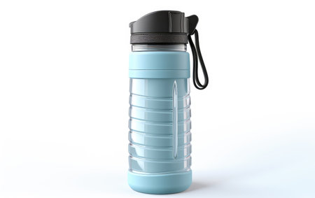 Exploring the Foldable Design of the Isolated Collapsible Travel Water Purifier Bottle Isolated on White Backgroundの素材
