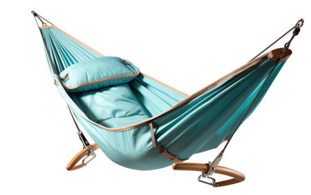The Collapsible Travel Footrest Hammock Transforming Travel Experience with Portable Comfort Isolated on White Backgroundの素材