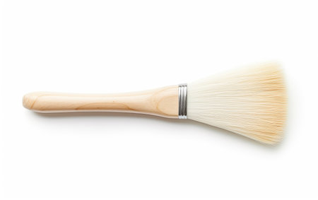 Glaze Applicator Brush in Isolation: A Gleaming White Ensemble Isolated on White Backgroundの素材