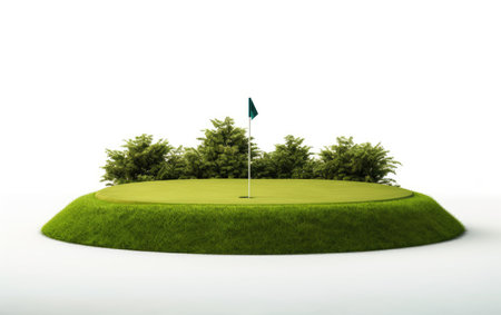 White Excellence A Captivating Golf Putting Cup Liner Isolated on White Backgroundの素材