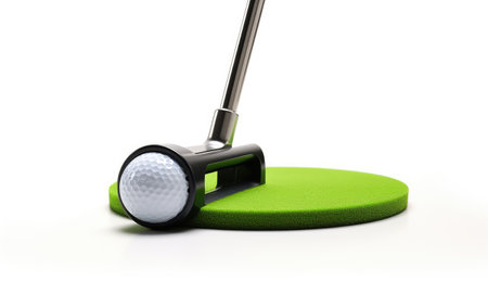 A Solo Exhibit Showcasing the Essential Role of a Putting Green Hole Cutter Isolated on White Backgroundの素材