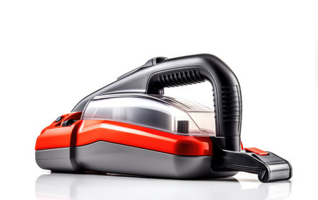 A Visual Celebration of a Portable Travel Hand Vacuum in Isolation Isolated on White Backgroundの素材
